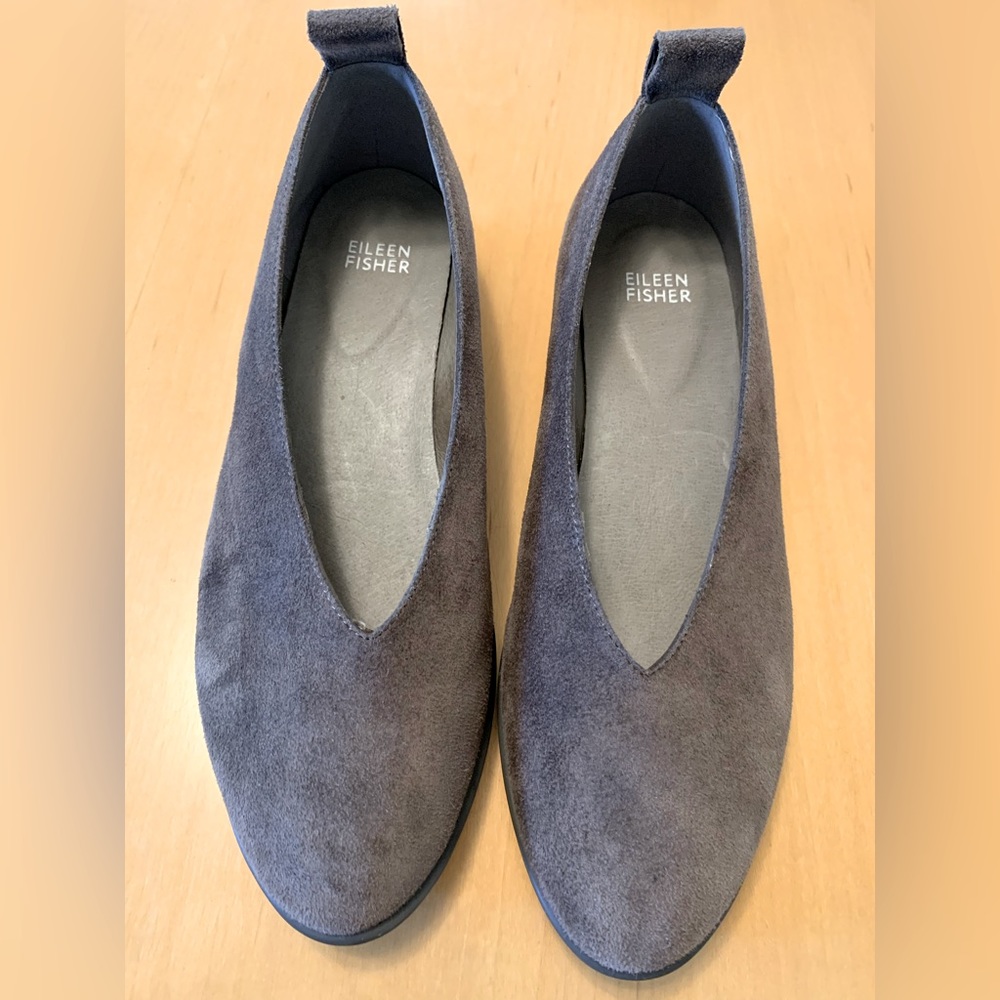Eileen Fisher Humor Gray Suede Wedges US8.5 run smaller like US8